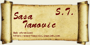 Saša Tanović vizit kartica